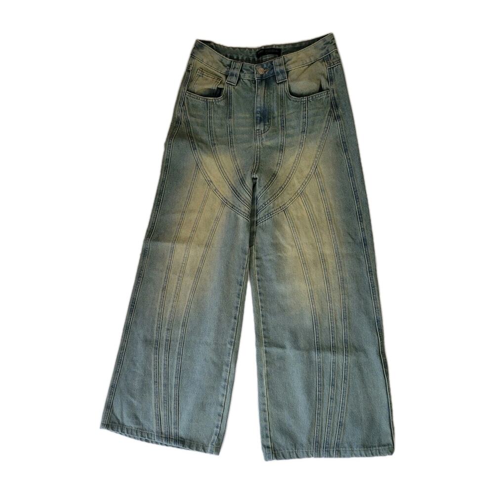 Finesse Womens S Aleksandra Y2K Streetwear Wide Leg Jeans